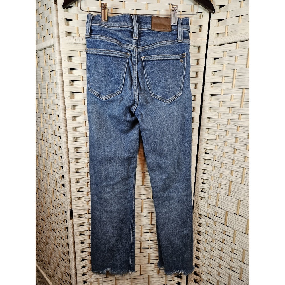 Madewell Jeans Women's Size 24 Blue Cali Demi Boot Raw Hem Casual Western *flaw* - Picture 5 of 12